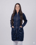 Jaleco Feminino Lidi Acetinado - Azul Marinho