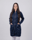 Jaleco Feminino Lidi Acetinado - Azul Marinho