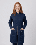 Jaleco Feminino Lidi Acetinado - Azul Marinho