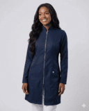 Jaleco Feminino Lidi Acetinado - Azul Marinho