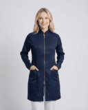 Jaleco Feminino Lidi Acetinado - Azul Marinho