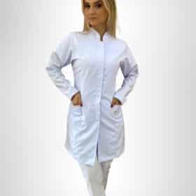 Jaleco Branco Feminino Gola Padre