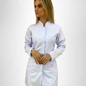 Jaleco Branco Feminino Gola Padre
