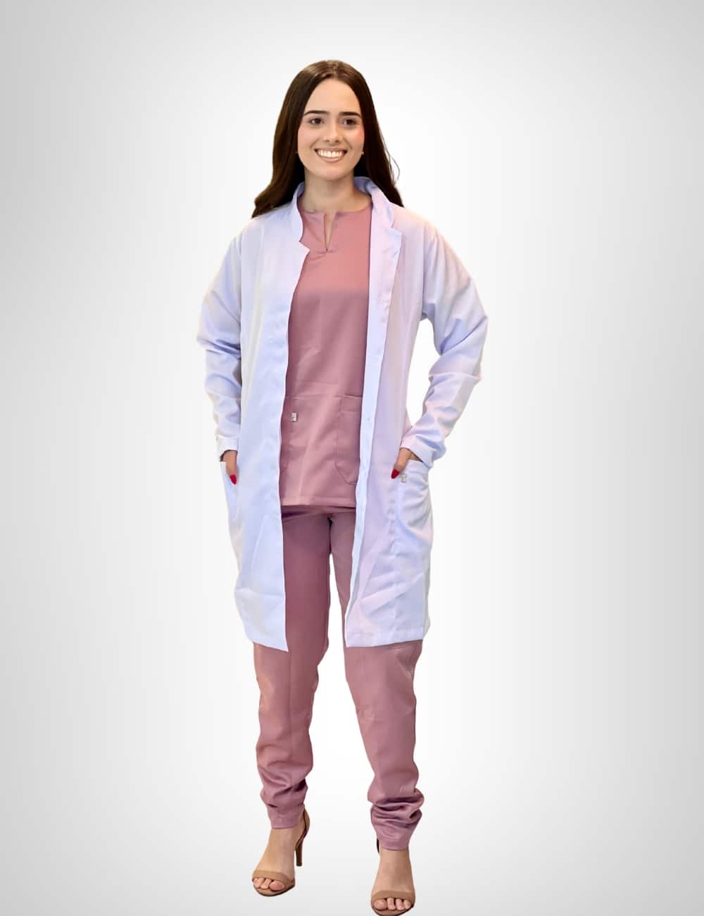 Jaleco Branco Feminino Gola Padre