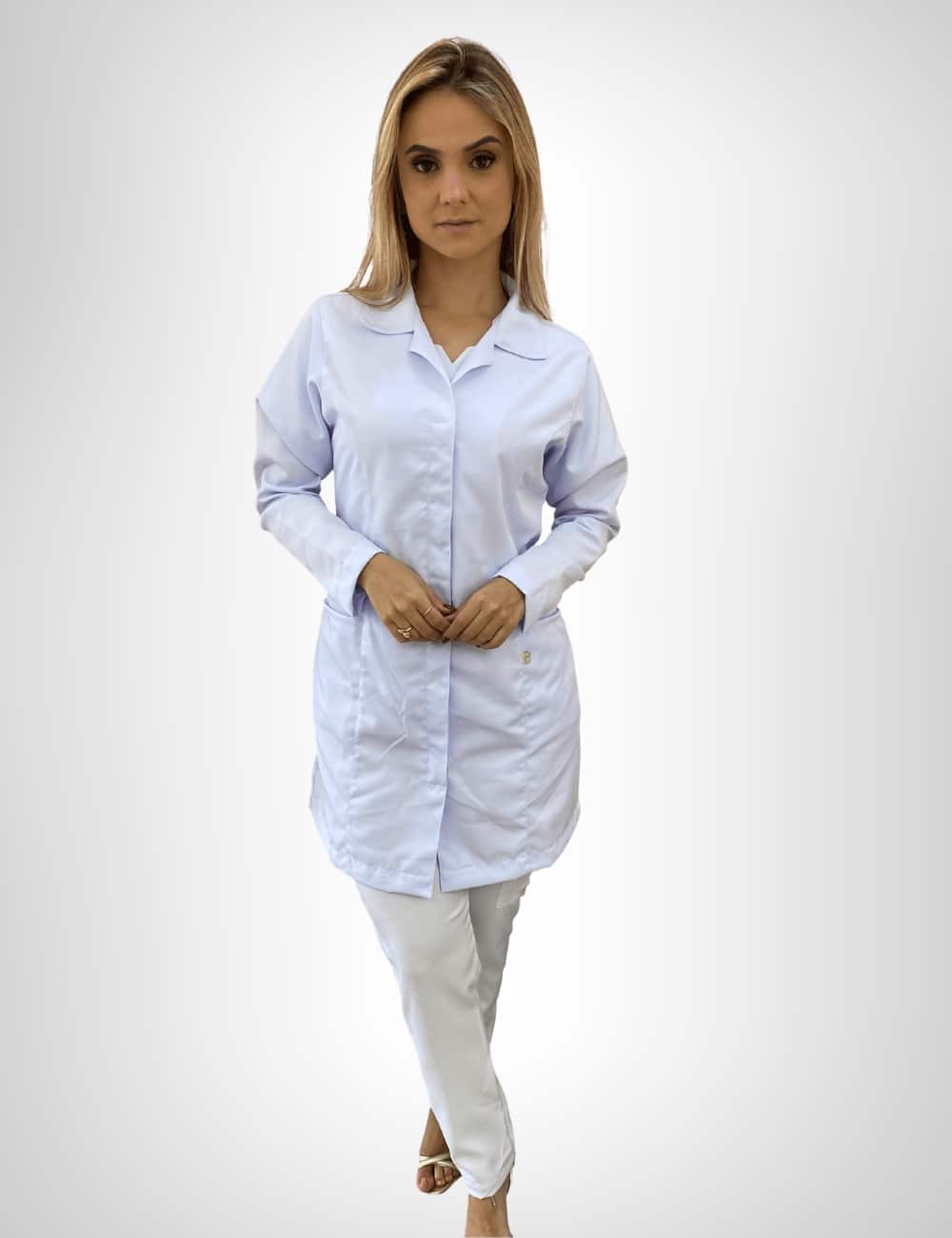 Jaleco Branco Feminino Gola Tradicional