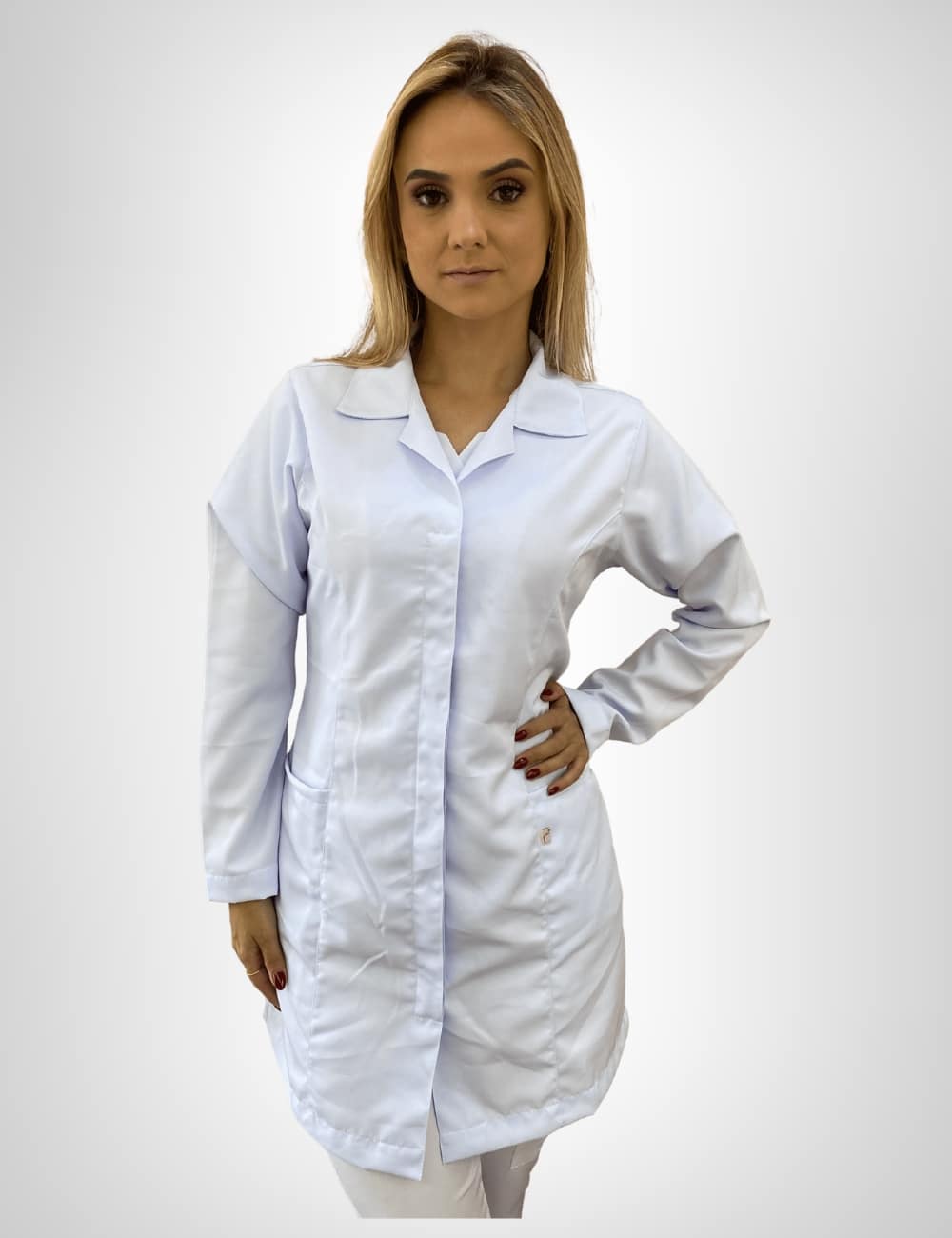 Jaleco Branco Feminino Gola Tradicional