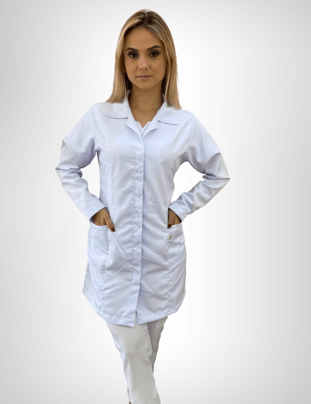 Jaleco Branco Feminino Gola Tradicional