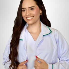 Jaleco Branco Feminino Gola Tradicional Com Viés
