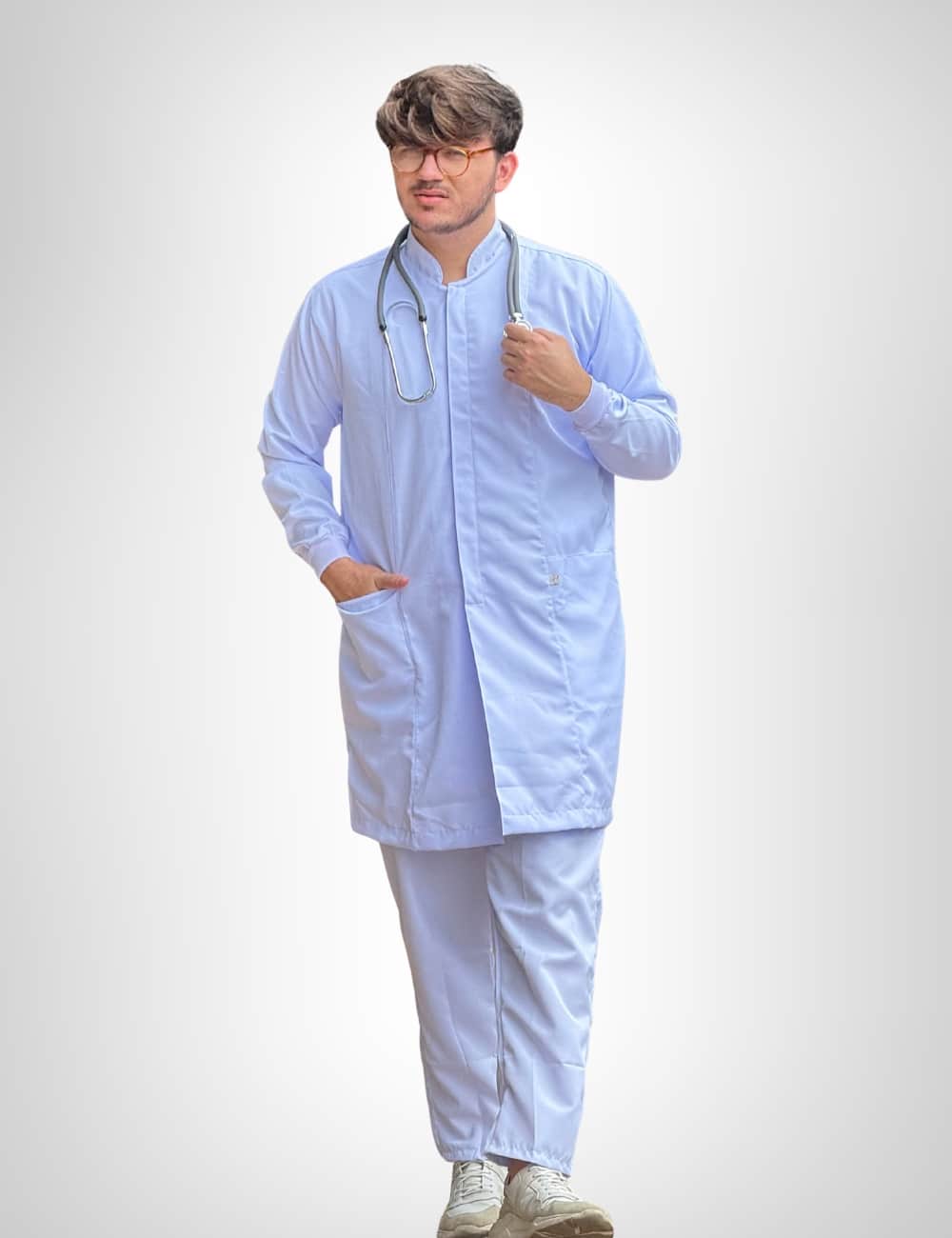 Jaleco Branco Masculino Gola Padre