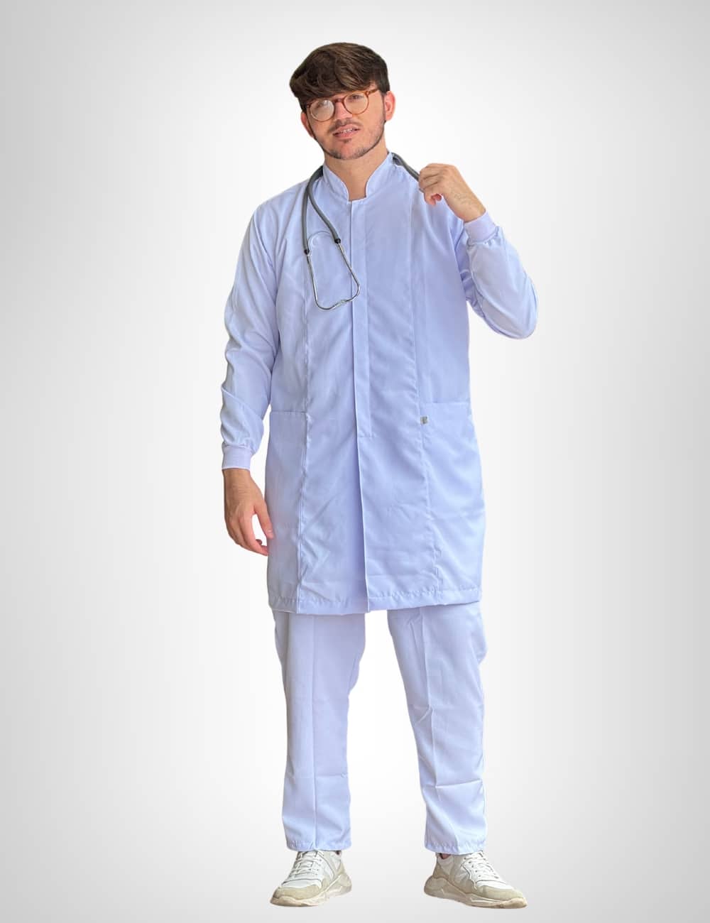 Jaleco Branco Masculino Gola Padre