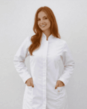 Jaleco Feminino Gola Padre Gabardine - Branco