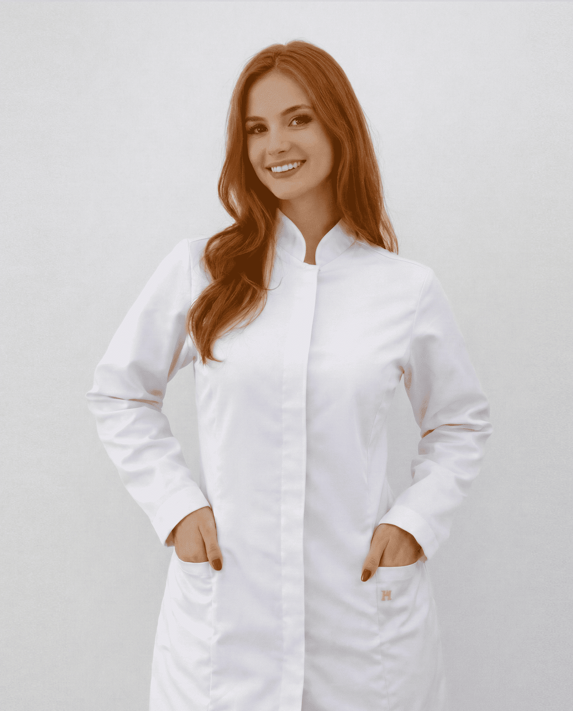 Jaleco Feminino Gola Padre Gabardine - Branco