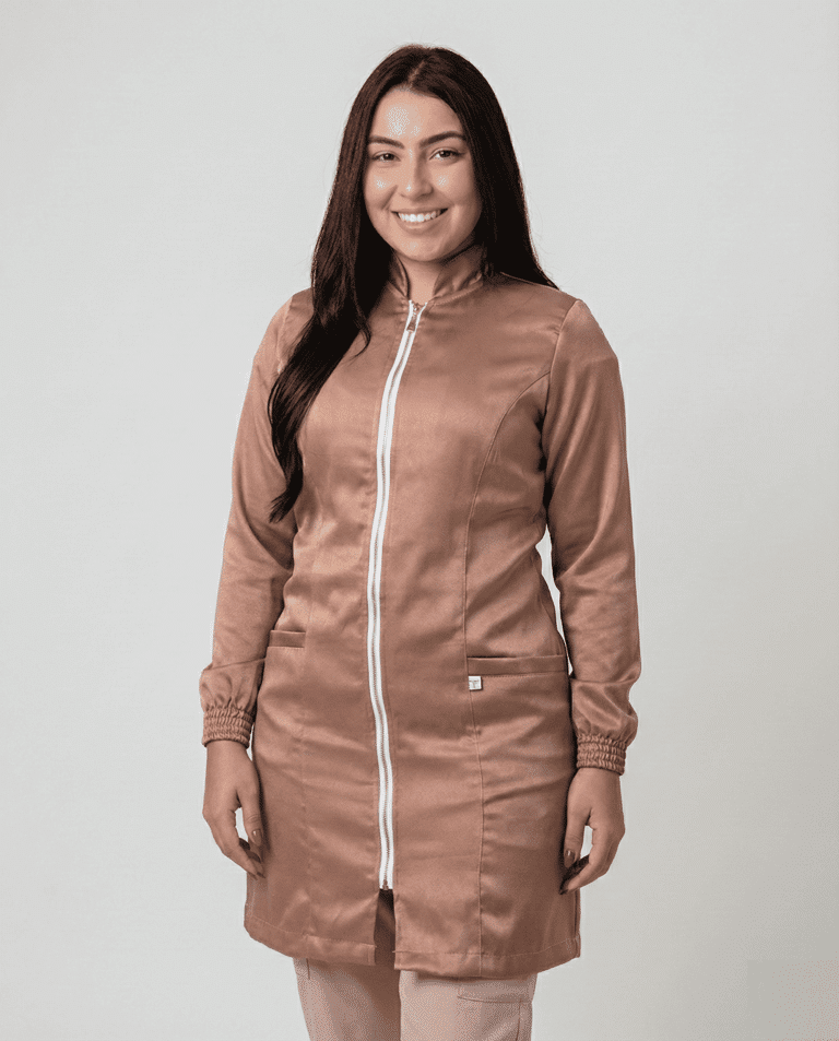 Jaleco Feminino Lidi Acetinado com Punho Jogger - Nude