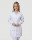 Jaleco Feminino Tradicional Gabardine - Branco