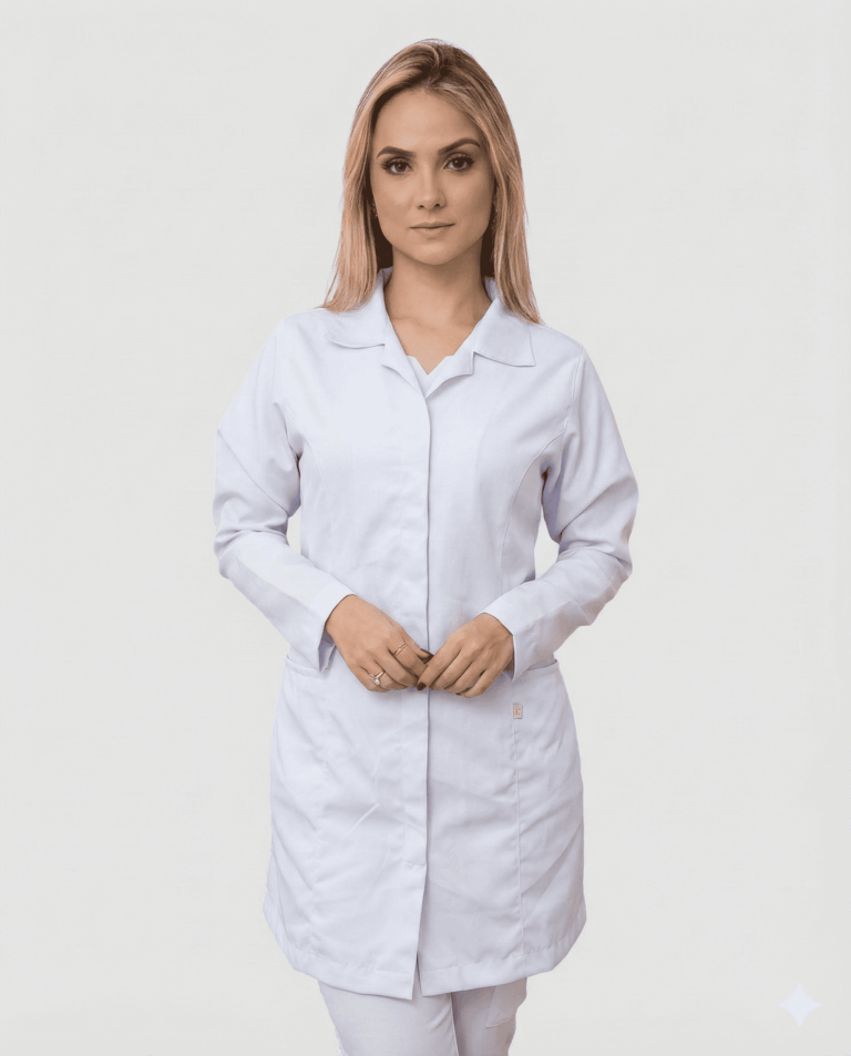 Jaleco Feminino Tradicional Gabardine - Branco