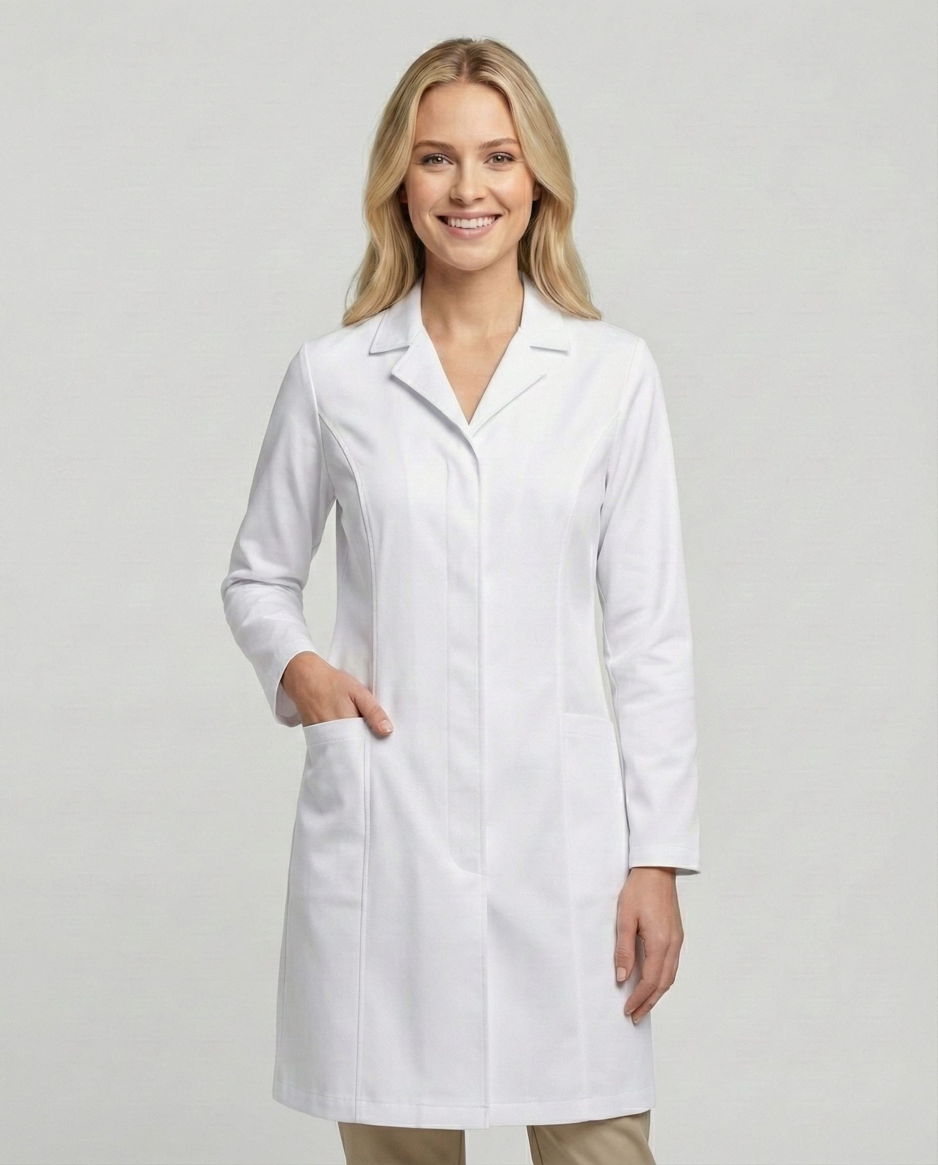 Jaleco Feminino Tradicional Gabardine - Branco