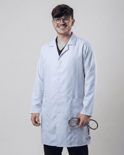 Jaleco Masculino Tradicional Gabardine - Branco