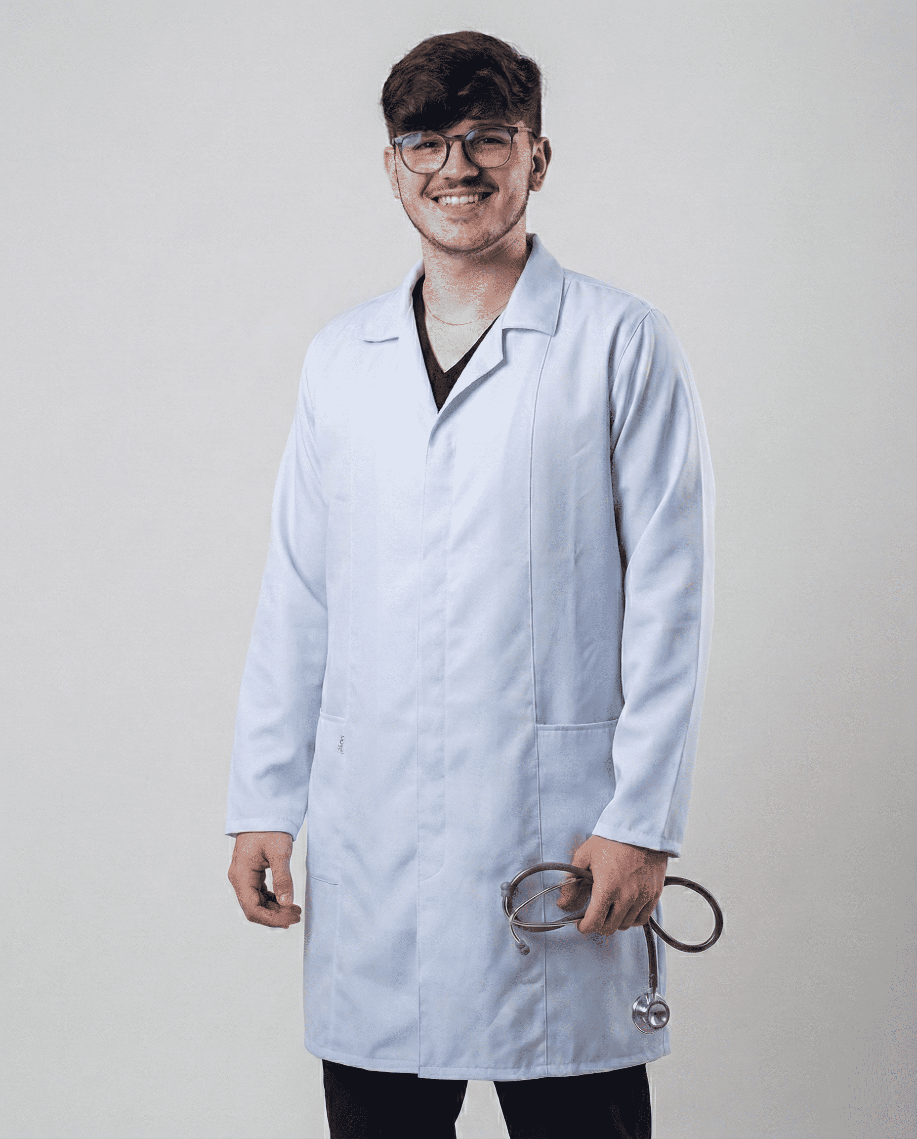 Jaleco Masculino Tradicional Gabardine - Branco