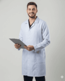 Jaleco Masculino Tradicional Gabardine - Branco