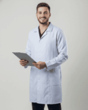 Jaleco Masculino Tradicional Gabardine - Branco