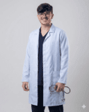 Jaleco Masculino Tradicional Gabardine - Branco