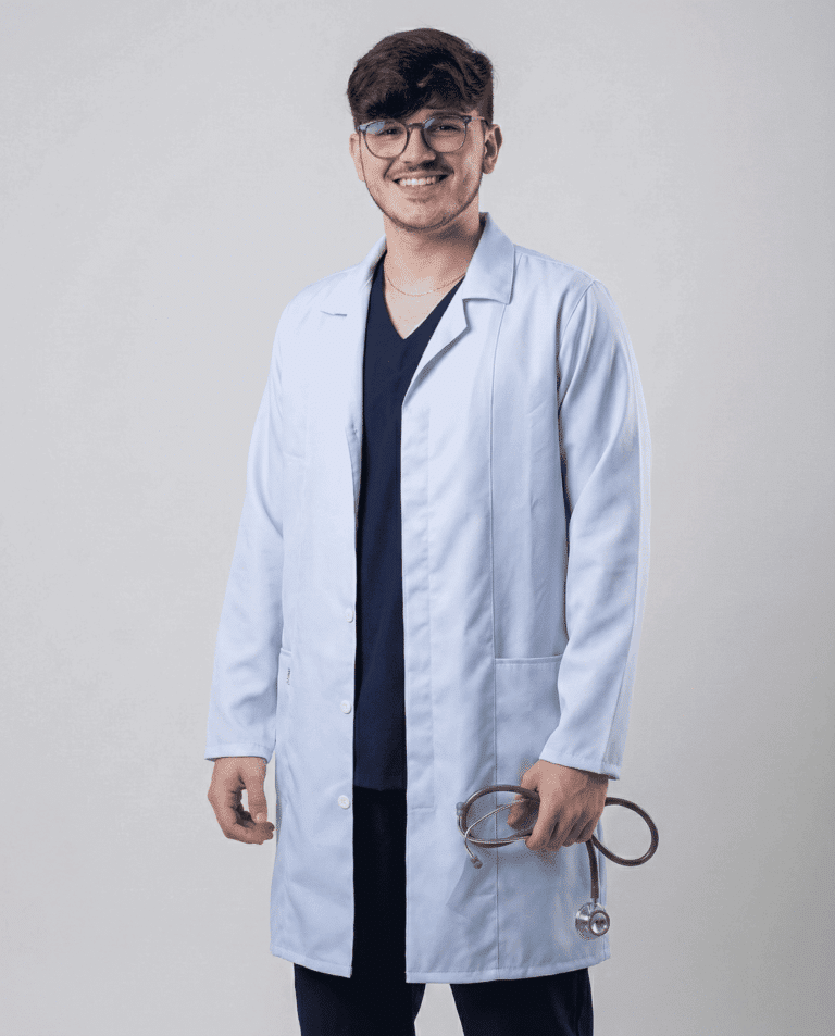 Jaleco Masculino Tradicional Gabardine - Branco