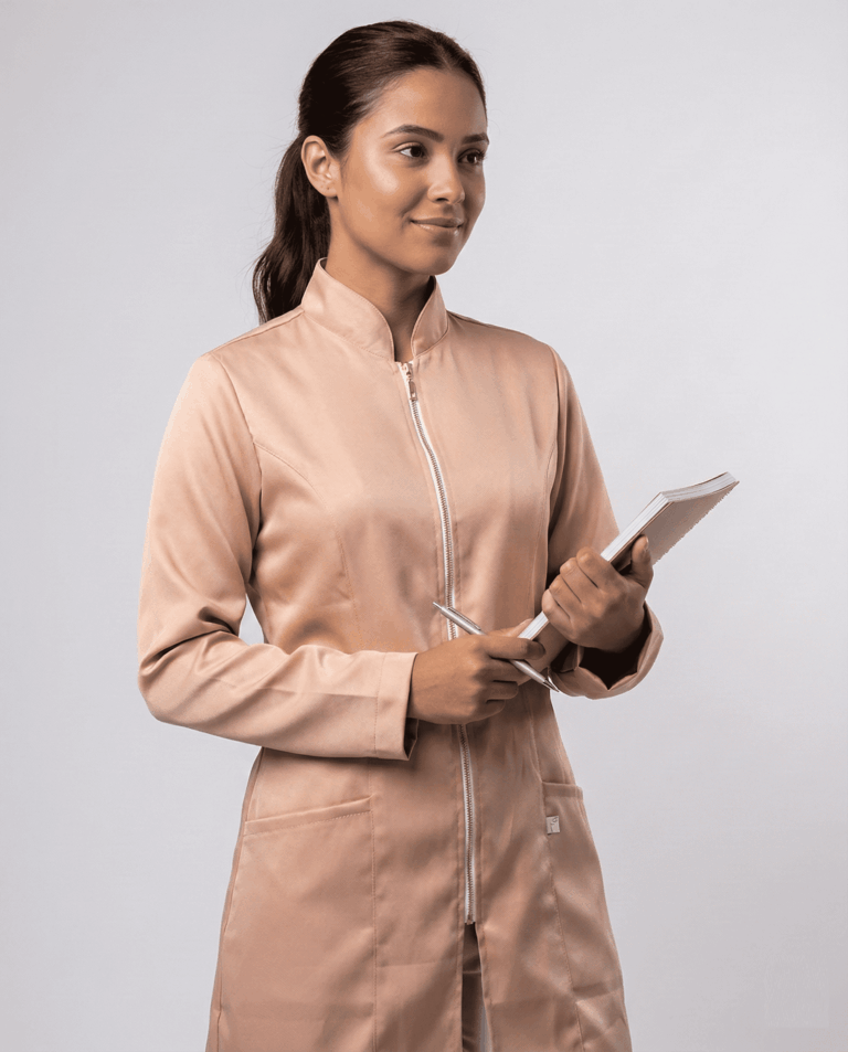 Jaleco Feminino Lidi Acetinado - Nude Rosê