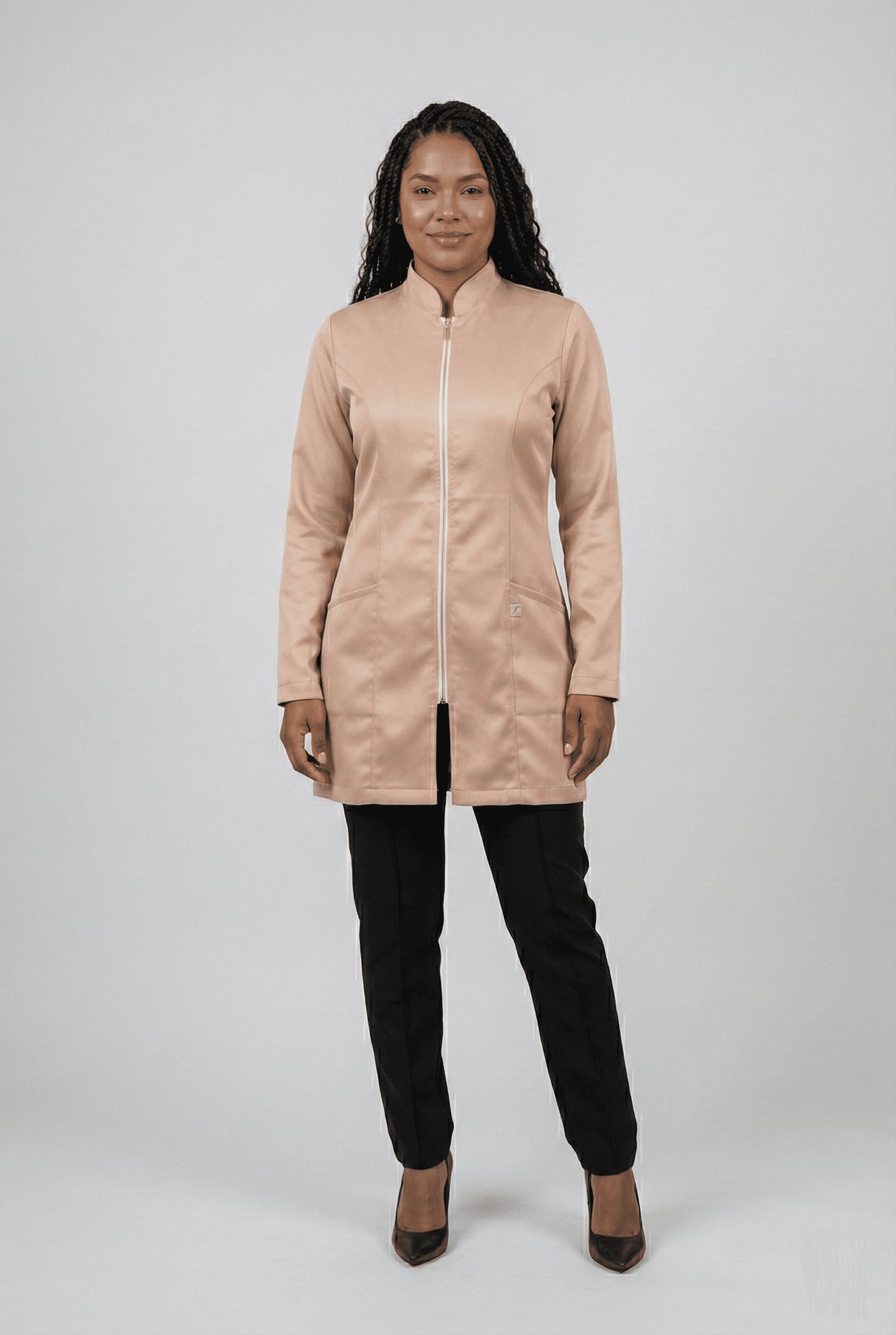 Jaleco Feminino Lidi Acetinado - Nude Rosê