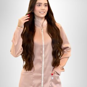 Jaleco Feminino Lidi Acetinado – Nude Rosé