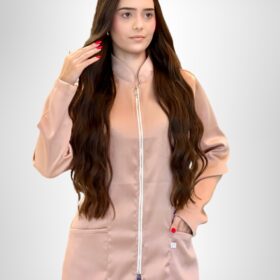 Jaleco Feminino Lidi Acetinado – Nude Rosé