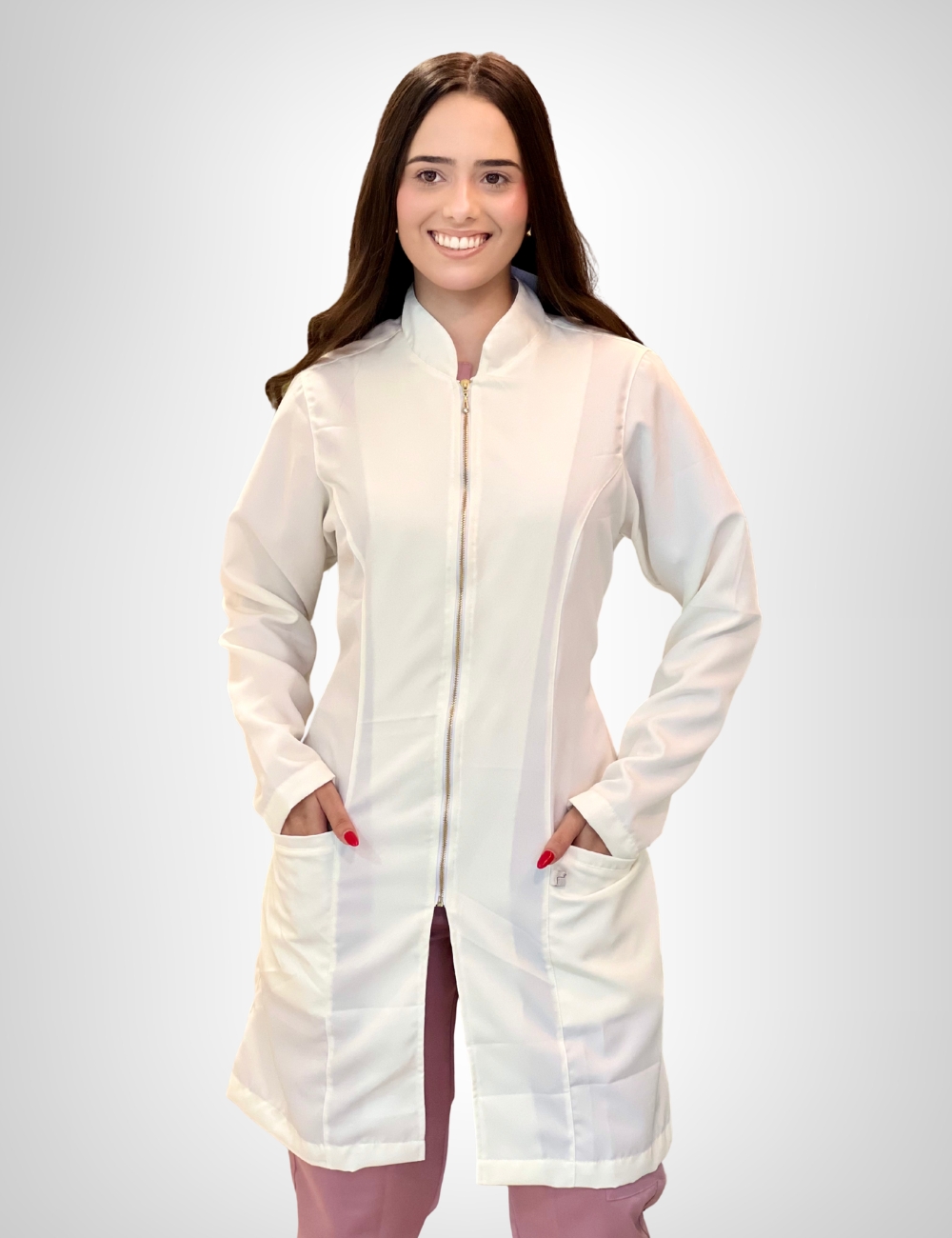 Jaleco Feminino Lidi Gabardine – Branco Neve