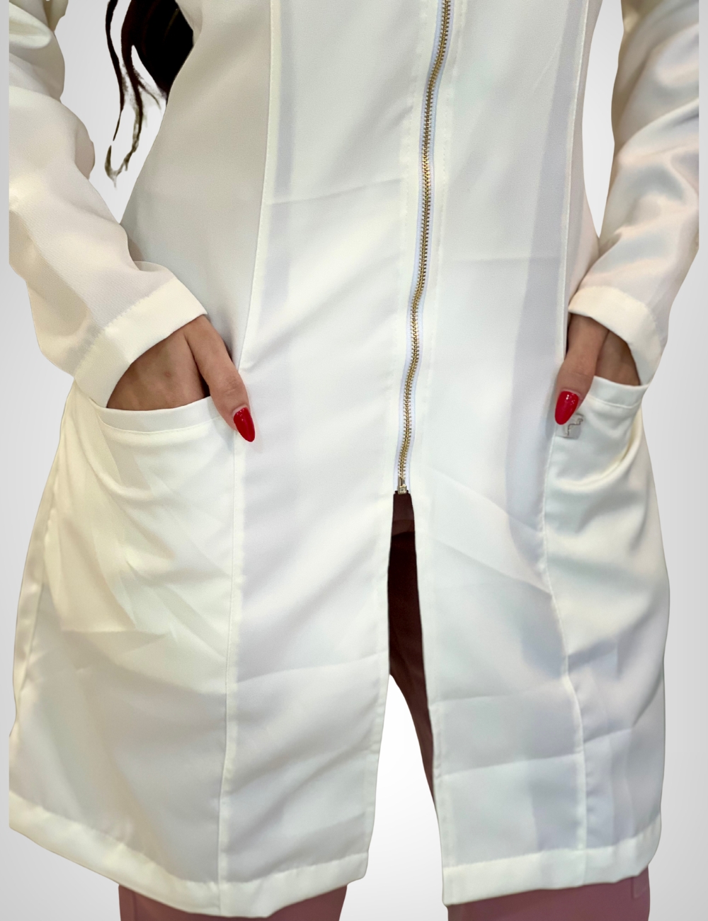 Jaleco Feminino Lidi Gabardine – Branco Neve