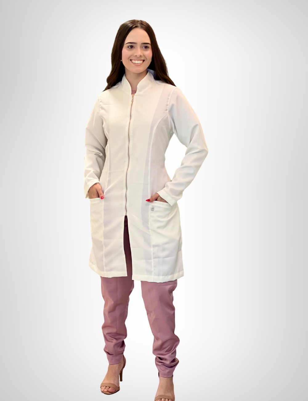 Jaleco Feminino Lidi Gabardine – Branco Neve