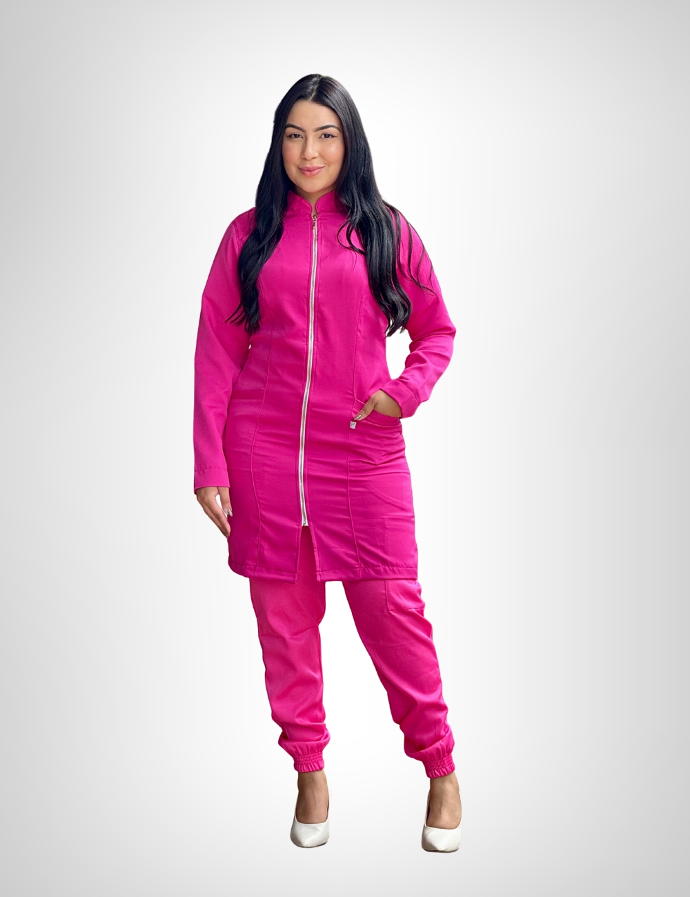 Jaleco Feminino Lidi Two Way – Rosa Pink