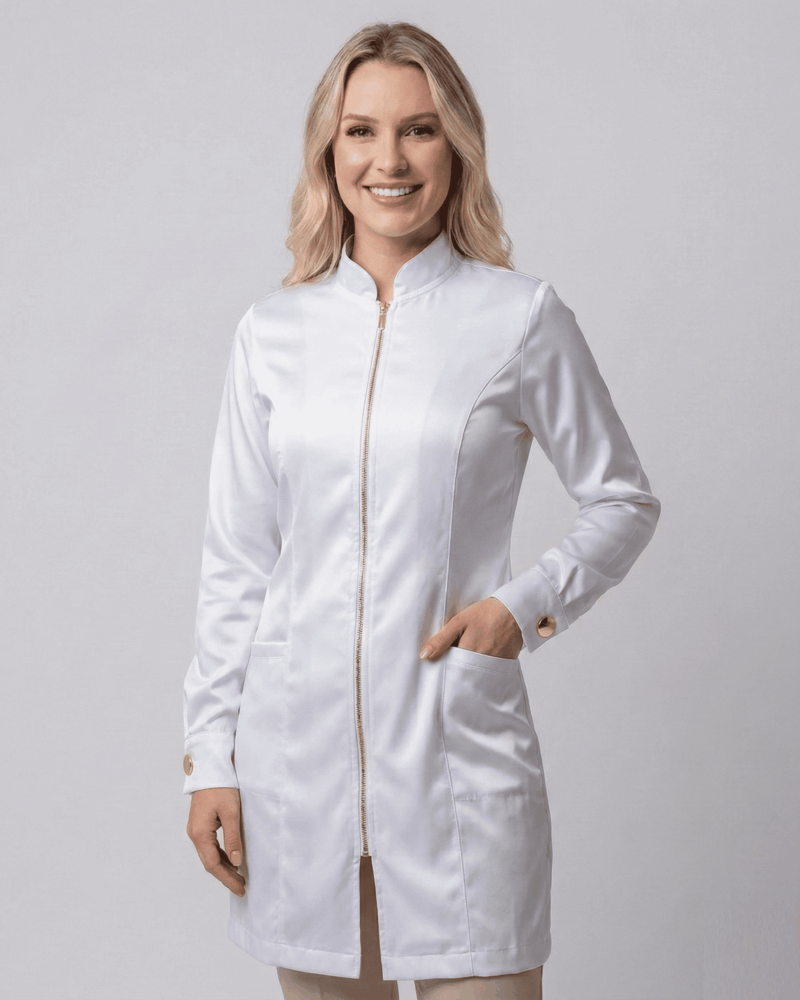 Jaleco Feminino Nativ Acetinado - Branco