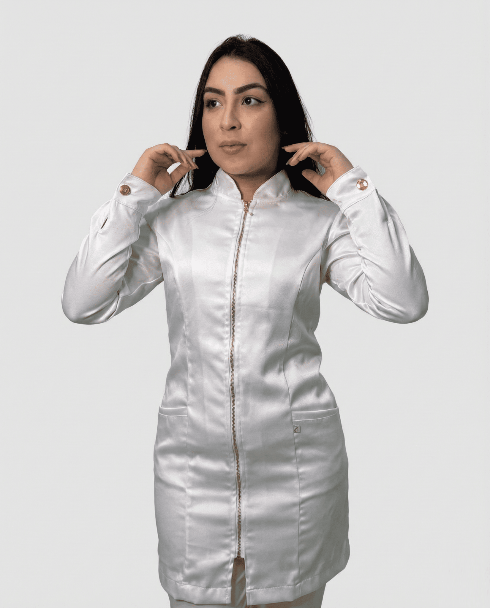 Jaleco Feminino Nativ Acetinado - Branco