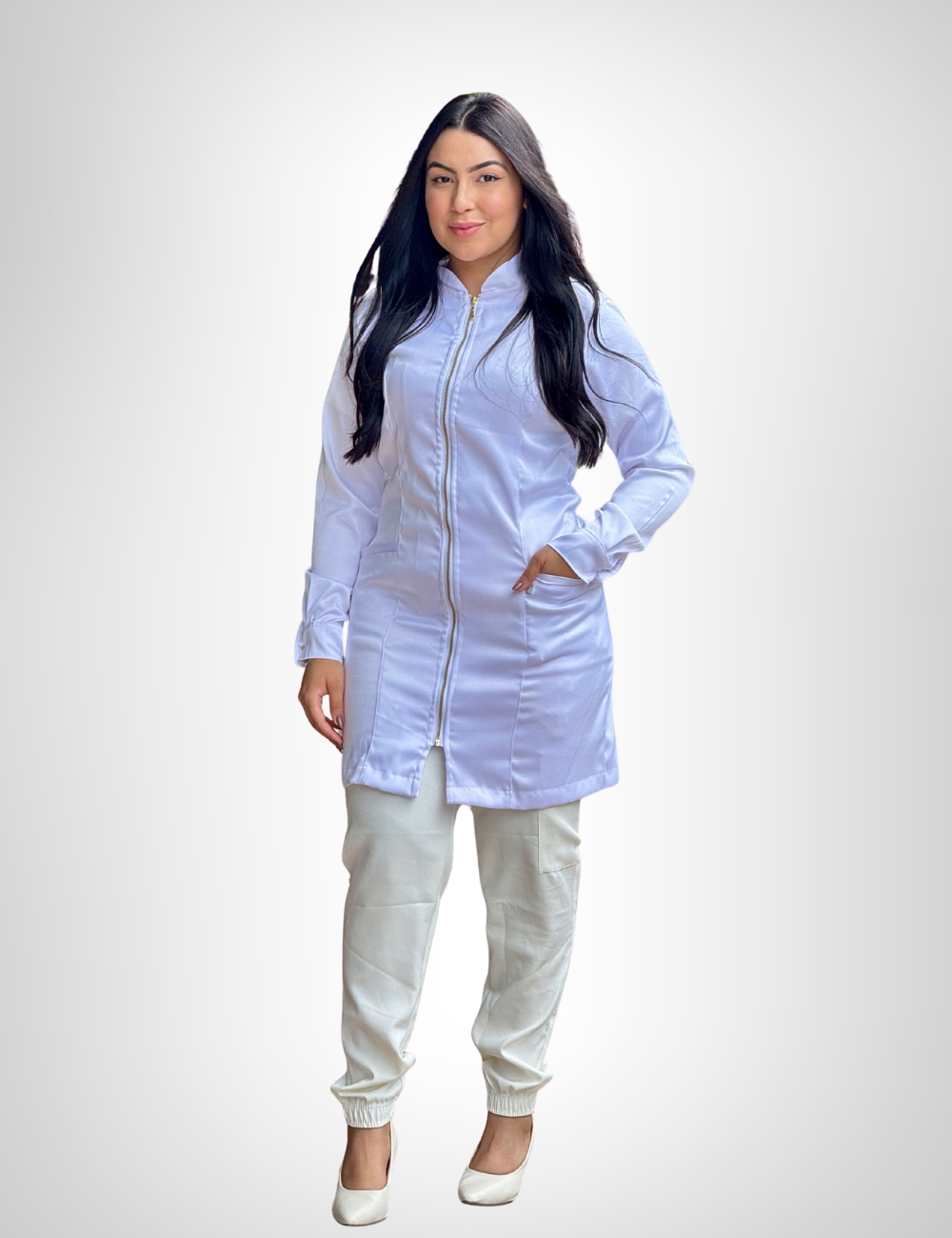 Jaleco Feminino Nativ Acetinado – Branco