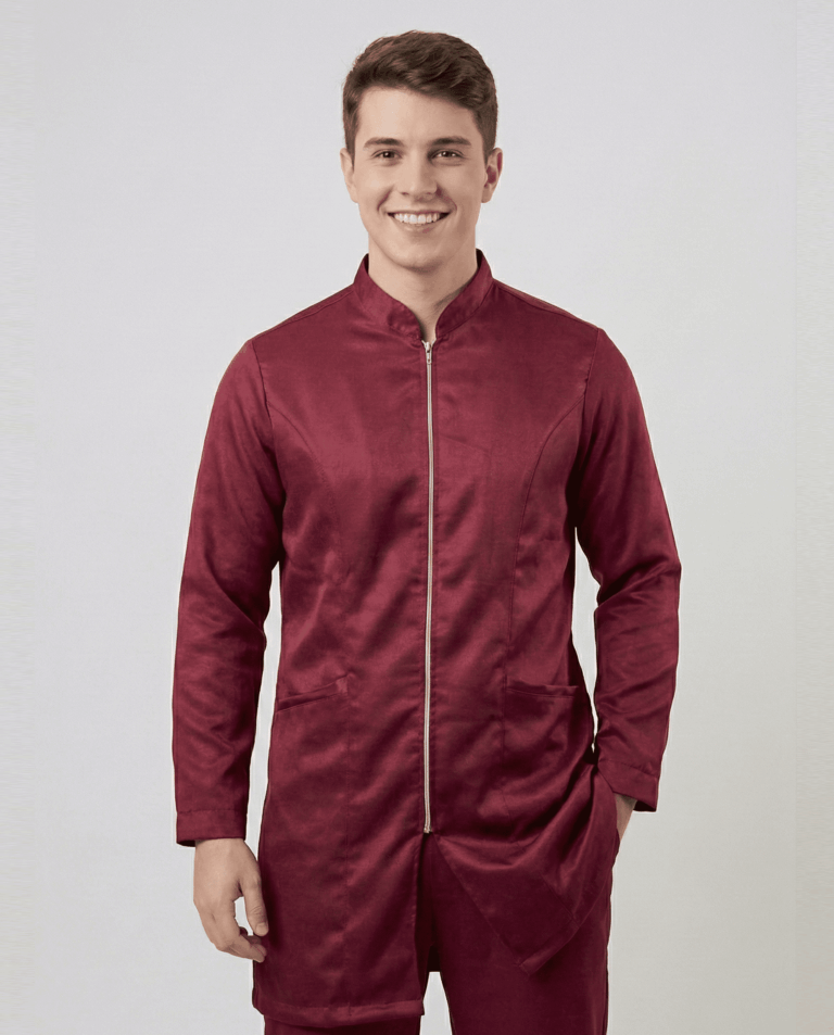 Jaleco Masculino MedStyle Acetinado - Vinho
