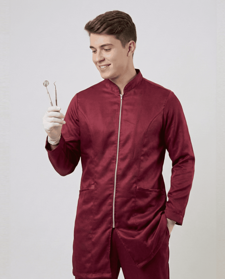 Jaleco Masculino MedStyle Acetinado - Vinho