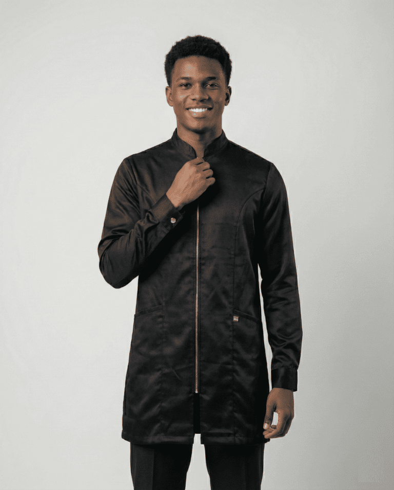 Jaleco Masculino Nativ Acetinado - Preto