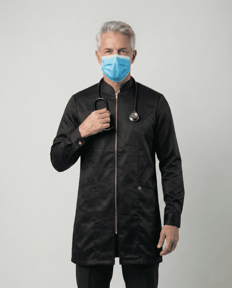 Jaleco Masculino Nativ Acetinado - Preto