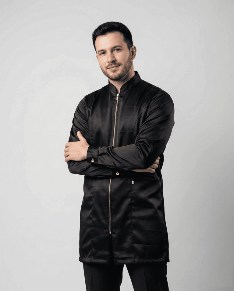 Jaleco Masculino Nativ Acetinado - Preto