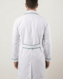 Jaleco Masculino Tradicional com Viés em Gabardine - Branco