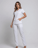 Scrub Feminino Aura Gabardine - Branco