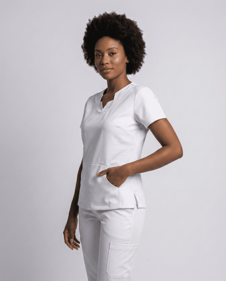 Scrub Feminino Aura Gabardine - Branco
