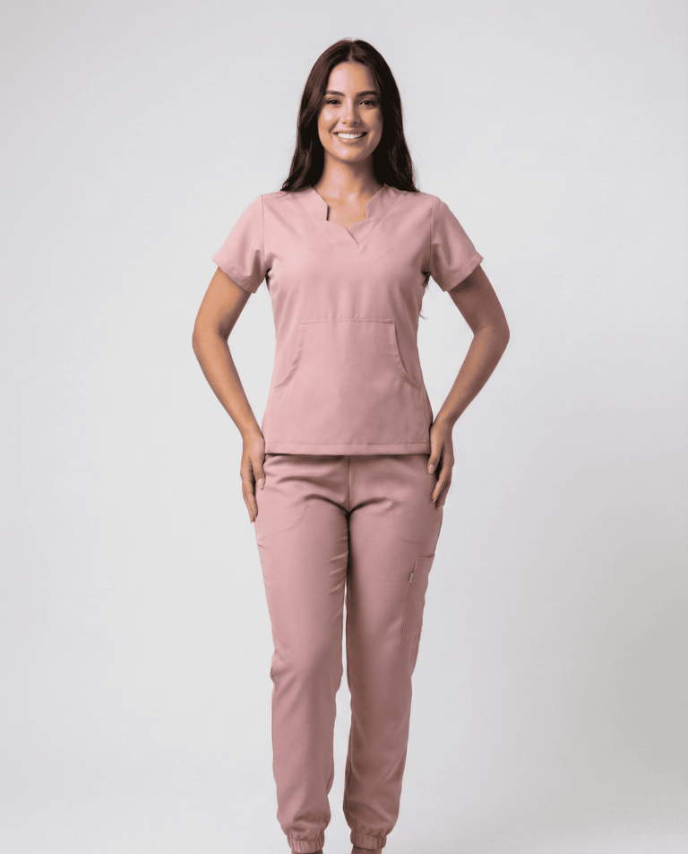 Scrub Feminino Aura Gabardine - Rosa Chá