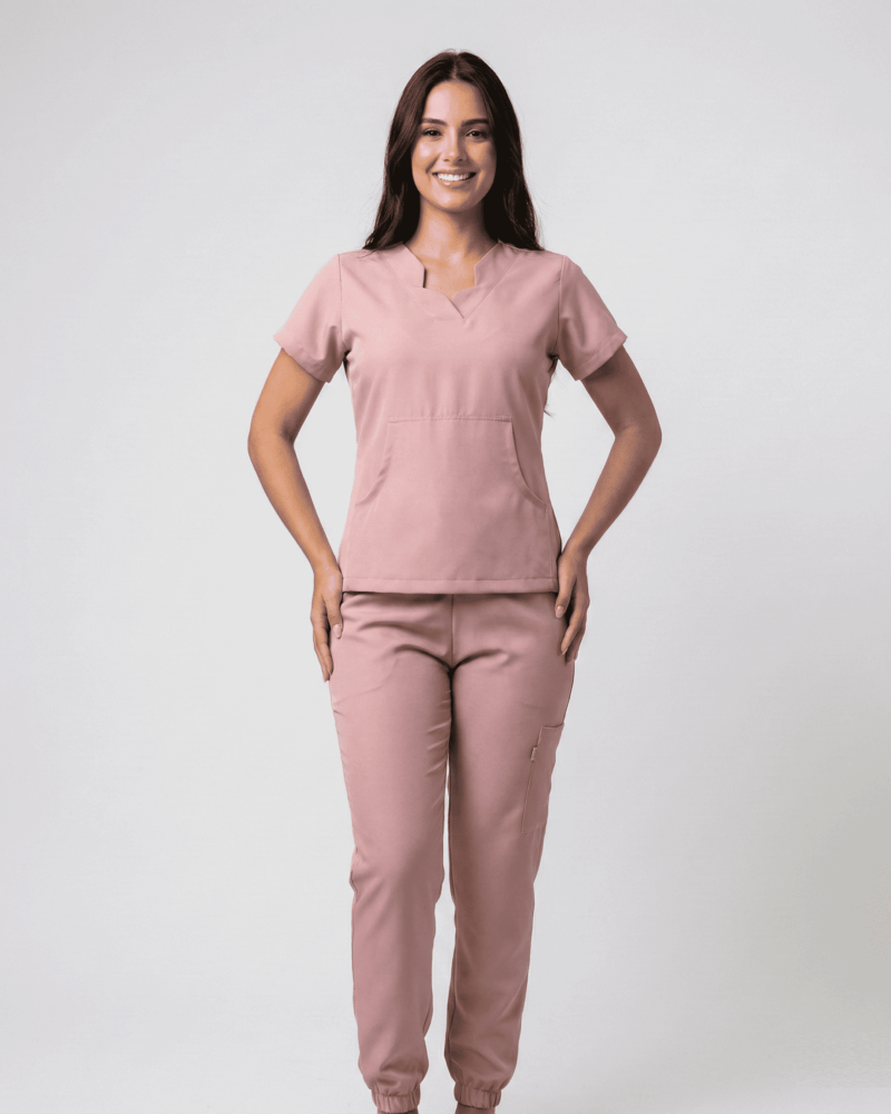 Scrub Feminino Aura Gabardine - Rosa Chá