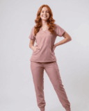 Scrub Feminino Aura Gabardine - Rosa Chá