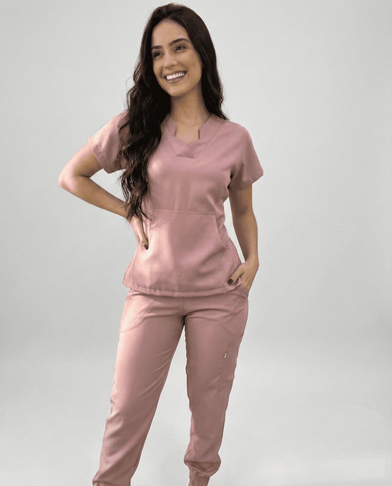 Scrub Feminino Aura Gabardine - Rosa Chá