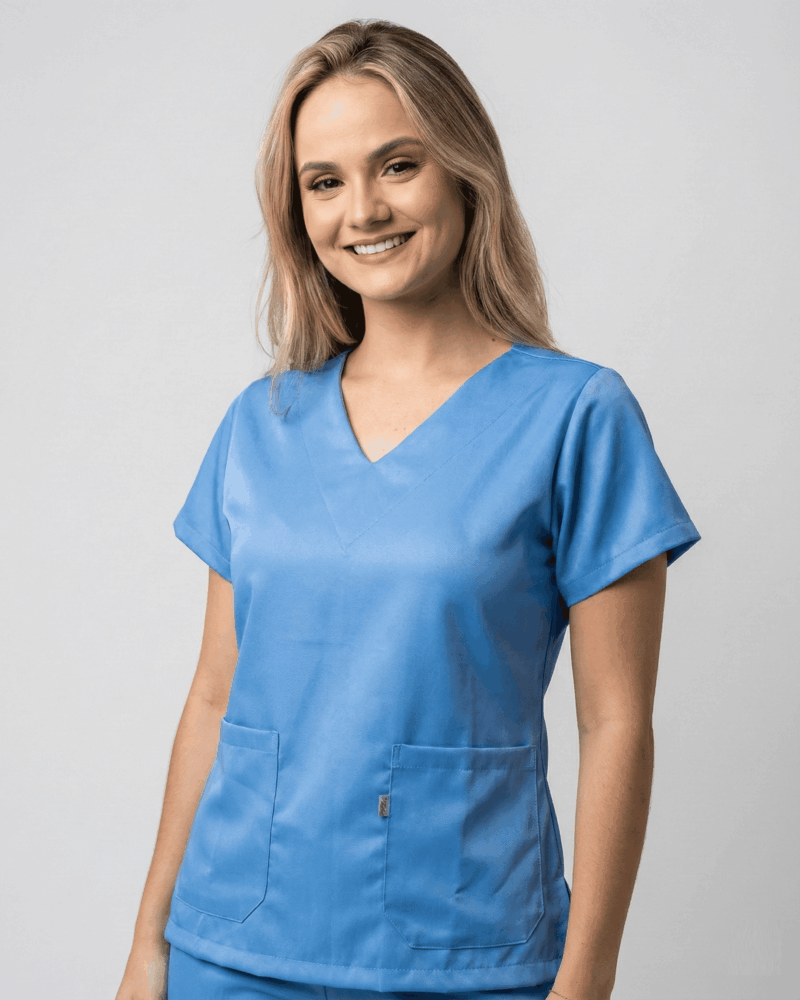 Scrub Feminino Lala Gabardine - Azul Serenity